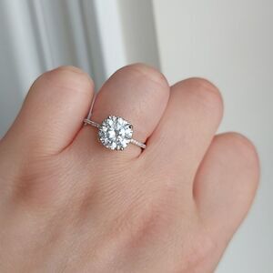 2.5 Carat Cubic Zircon Sterling Silver Engagement Ring